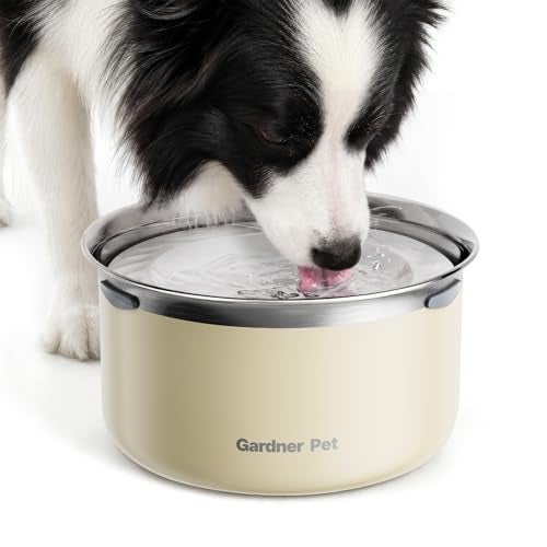 Gardner Pet Slow Water Bowl for Dogs No Spill AntiSplash Floating Plate Design Slows Drinking to Reduce Mess Keeps Water Clean Floors Dry 38LWhite - Image 1
