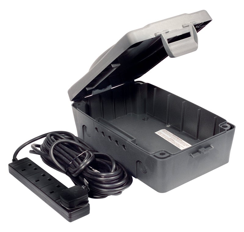 Masterplug Weatherproof Box with 4 Socket 10m Extension Lead - Image 1
