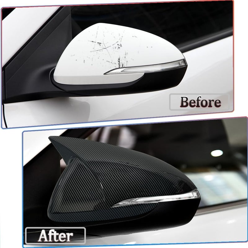 MUXEE غطاء مرآة الرؤية الخلفية لهيونداي إيلانتر 2017-2020 - ملحقات هيكل إشارة الانعطاف من ألياف الكربون - Image 3