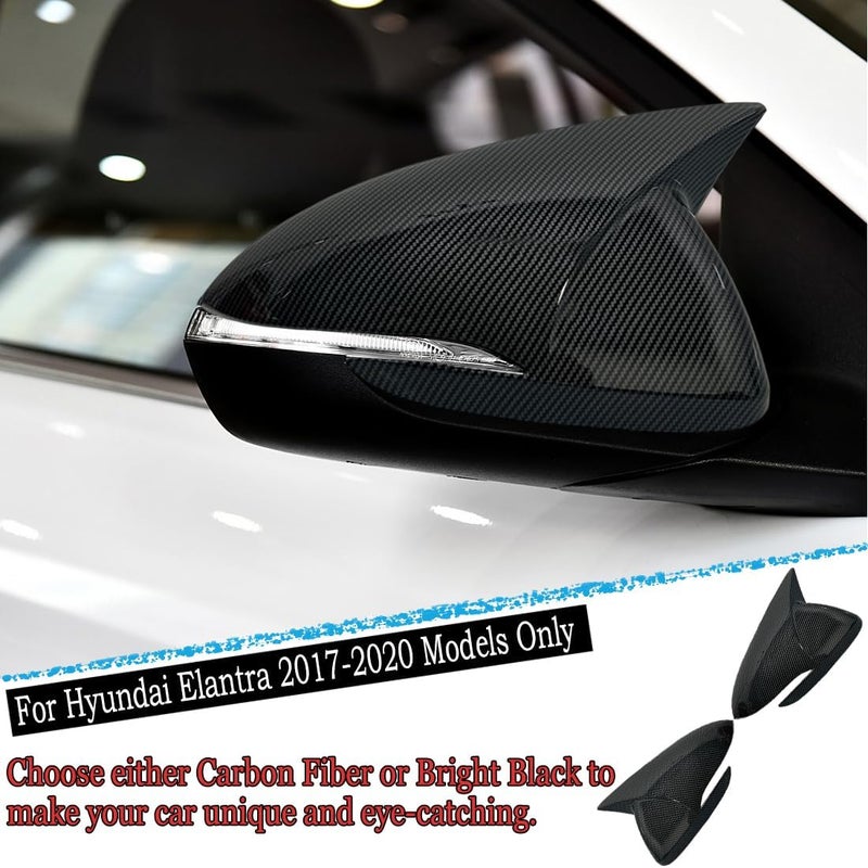 MUXEE غطاء مرآة الرؤية الخلفية لهيونداي إيلانتر 2017-2020 - ملحقات هيكل إشارة الانعطاف من ألياف الكربون - Image 4