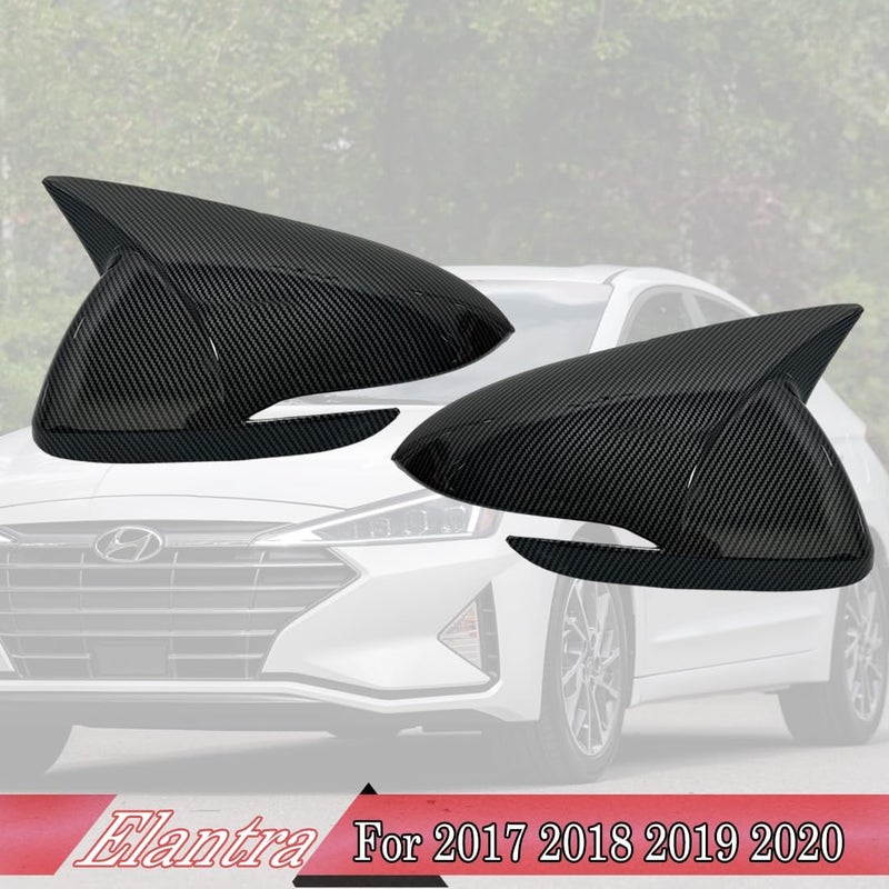 MUXEE غطاء مرآة الرؤية الخلفية لهيونداي إيلانتر 2017-2020 - ملحقات هيكل إشارة الانعطاف من ألياف الكربون - Image 2