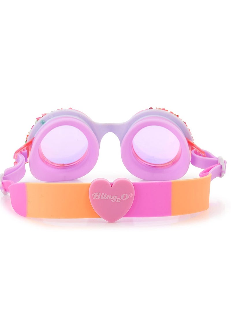 Bling2O Pink Berry Cupcake Sprinkles Swim Goggles for Kids - Ages 5+ - Anti Fog, No Leak, Non Slip, UV Protection - Hard Travel Case - Lead and Latex Free - Image 3