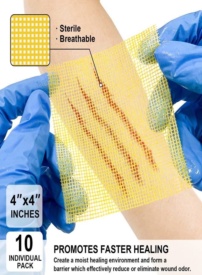 Ceeport Honey Gauze Wound Dressing, 4" x 4" Manuka Honey Wound Care, Medical Grade Honey Bandages for Wound Care, Honey Patch for Faster Healing from Burns, Abrasions, Cuts and Scalds (Pack of 10) - Image 4