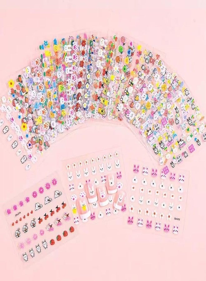 Fapiwen 30 Sheets Kids Nail Stickers, 3D Self-Adhesive Nail Art Sticker, Cute Cartoon Nail Decals for Girls, DIY Manicure Decorations Birthday Christmas Gift - Image 4