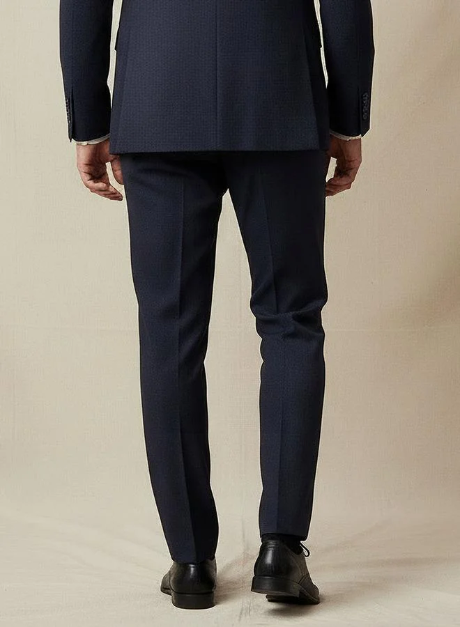 Splash FAV NAVY Slim Fit Dobby Flexi Waist Formal Trousers for Men | Best Price UAE