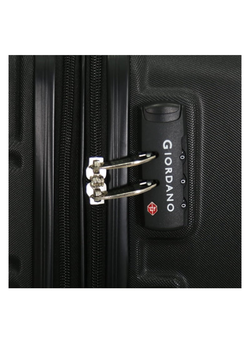 GIORDANO - Hardshell Luggage Double Spinner Trolley Bag 5 Pieces Set,Black (BC-12",BC-14",S-20",M-24",L-28") - Image 1