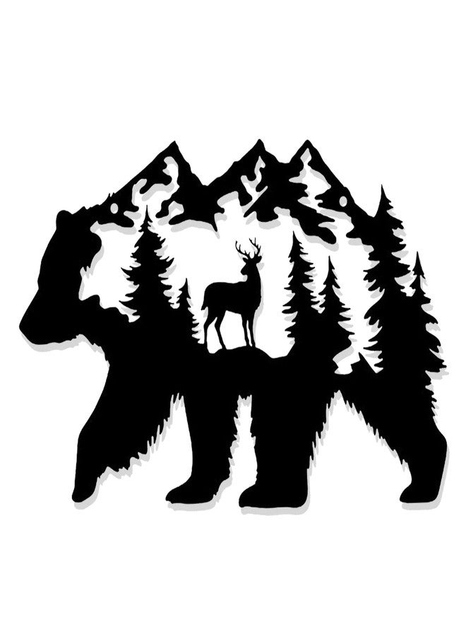BiaGift Metal Bear Wall Art - Rustic Forest Decor, Hunting Wildlife Pictures, Cabin Living Room Bedroom Decorations, 14 x 8.5 Inch - Image 1