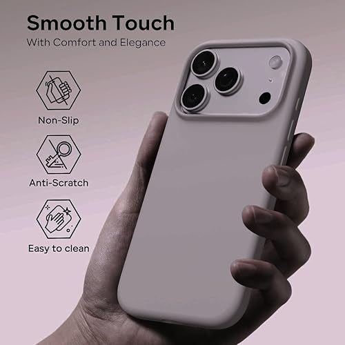 SBMS Silicone Case for iPhone 17 Pro 6.3-Inch, Silky-Soft Touch Full-Body Protective Phone Case, Shockproof Back Cover for iPhone 17 Pro (Clay) - Image 4