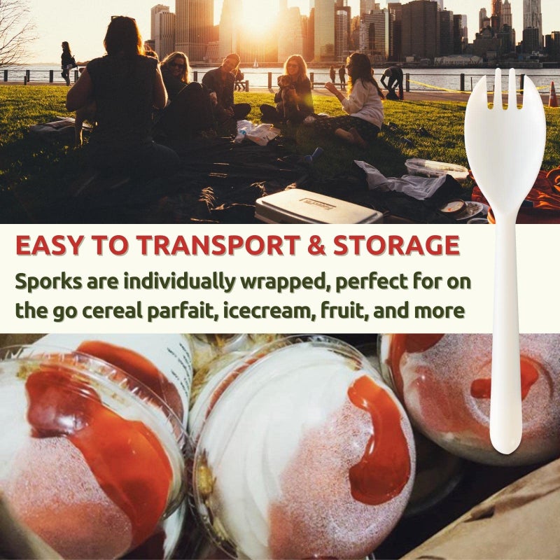 Aatriet 10 oz Clear Plastic Parfait Cups with Dome Lids (NO HOLE) & Sporks  (50 Sets) Disposable Cups/Bowls for Cereal Parfait  Pudding  Snacks  Ice Cream  Yogurt  Dessert  On The Go Plastic Fruit Cup - Image 4