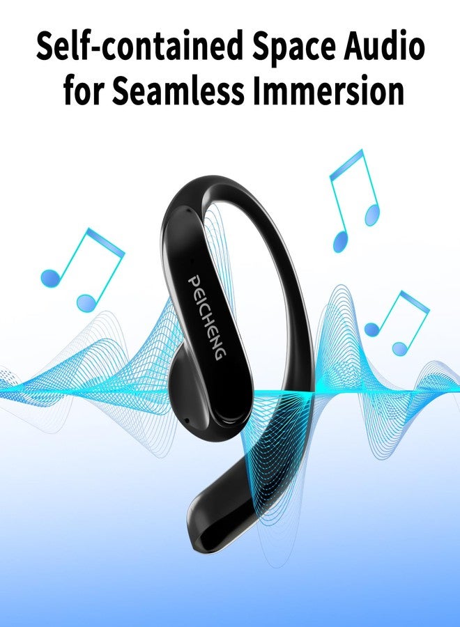 PEICHENG Wireless Bluetooth Earphones Earbuds Headphone Ear Bud for Sports Travel Business Learning (Black) - Image 4