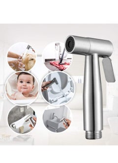 Cool Baby Handheld Bidet Sprayer for Toilet-Adjustable Water Pressure Control with Bidet Hose for Feminine Wash, Stainless Steel Brushed Nickel Cloth Diaper Bidet Toilet Sprayer for Baby Wash  - Image 2