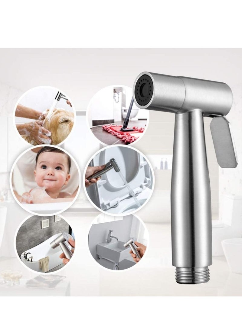 Cool Baby - Handheld Bidet Sprayer for Toilet-Adjustable Water Pressure Control with Bidet Hose for Feminine Wash, Stainless Steel Brushed Nickel Cloth Diaper Bidet Toilet Sprayer for Baby Wash - Image 1