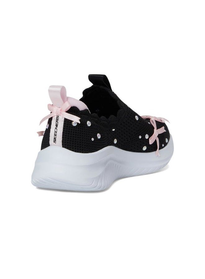 SKECHERS Girls Ultra Flex 3.0, Black/Light Pink, 2 Little Kid - Image 5