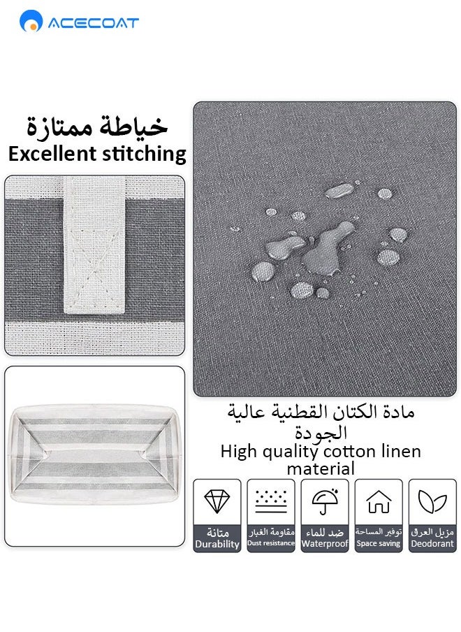 ايسكوت سلة غسيل كبيرة مكونة من قطعتين، مقاومة للماء، سلة غسيل قائمة بذاتها، سلة ملابس طويلة قابلة للطي مع مقابض ممتدة للملابس والألعاب في السكن الجامعي والعائلة - (رمادي متدرج، 75 لترًا)  - Image 2