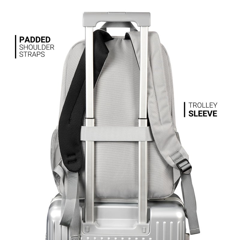 ZORFIN 26L Backpack for College, and Travel: Water Resistant Bookbag - Grey - Image 5