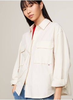 Women's Oversized Cargo Overshirt -  Organic cotton blend, Beige - pzsku/ZEB009ECD7C017A044065Z/45/_/1724216746/d957d64a-9bc4-4152-bfbc-a6ad1cb8b9d8