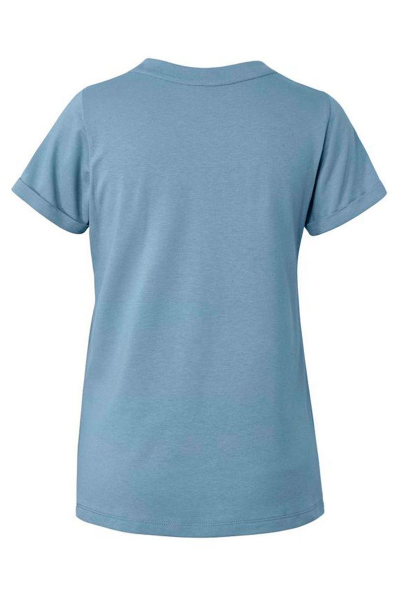 Tchibo Women Round Neck Short Sleeves Plain T-Shirt, Light Blue - Image 3