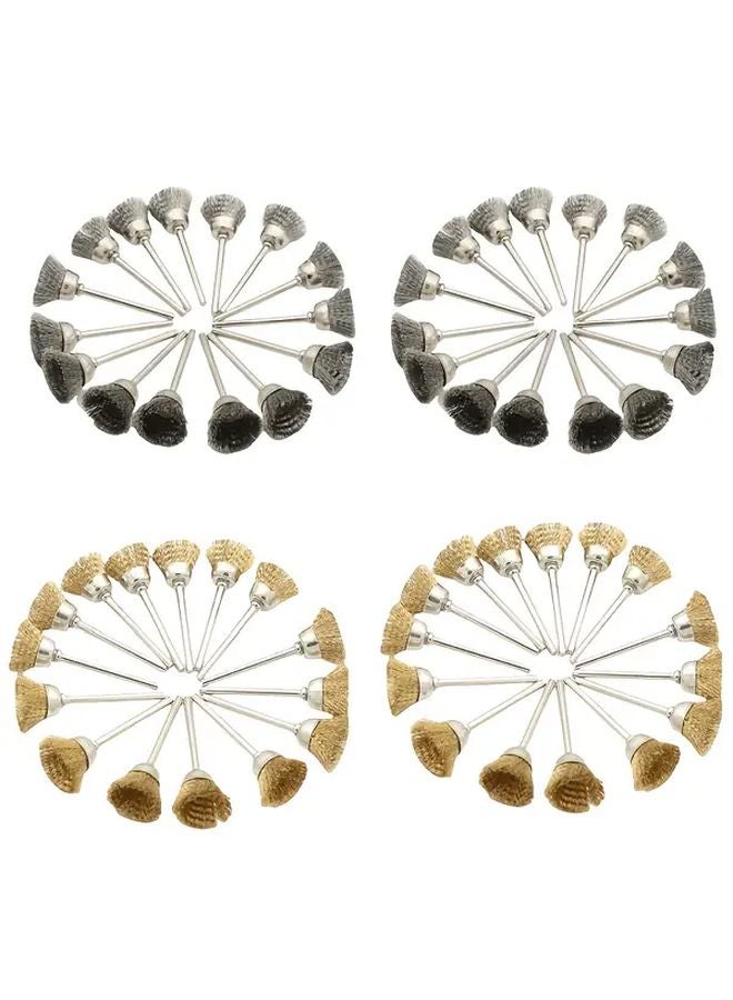 20pcs Silvery Gray Steel Wire Brush Wheel 3mm Shank For Dremel Tools Cleaning - Image 2