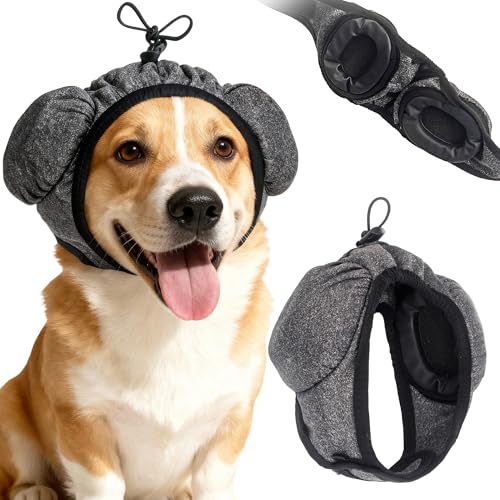 HI-REEKE HIREEKE Dog Ear Muffs Noise Protection 28dB Noise Reducing Dog Earmuffs for Fireworks Grooming Adjustable No Flap Ear Wrap Covers for Dogs 1422 in Head - Image 1
