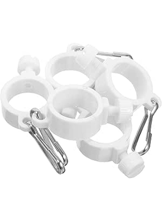 5pcs Aluminum Flagpole Rotating Mounting Rings with Nylon Clips for Outdoor Garden and Lawn Flag Accessories - Image 1