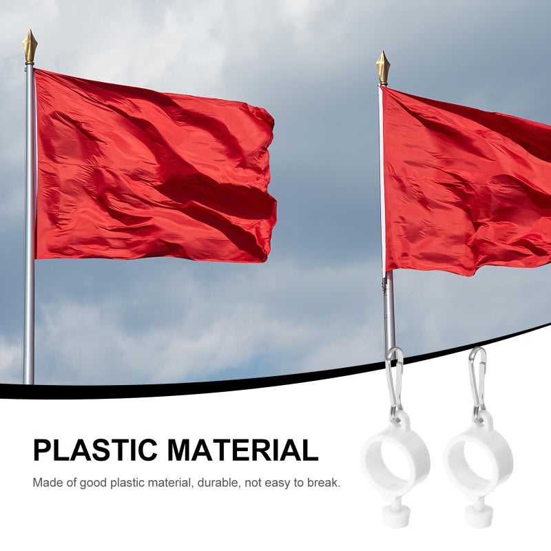 5pcs Aluminum Flagpole Rotating Mounting Rings with Nylon Clips for Outdoor Garden and Lawn Flag Accessories - Image 4