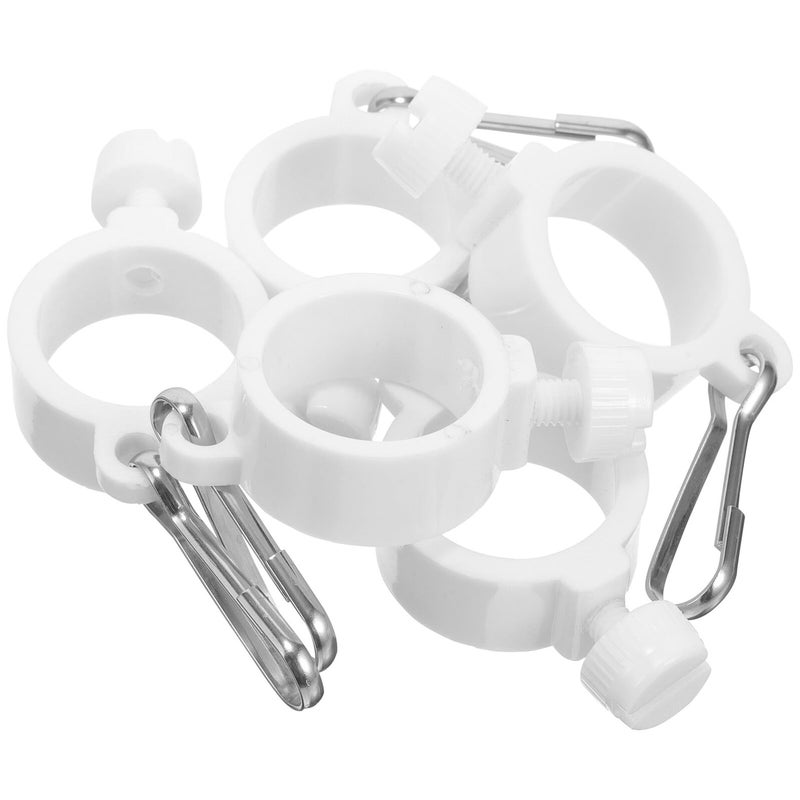 5pcs Aluminum Flagpole Rotating Mounting Rings with Nylon Clips for Outdoor Garden and Lawn Flag Accessories - Image 2