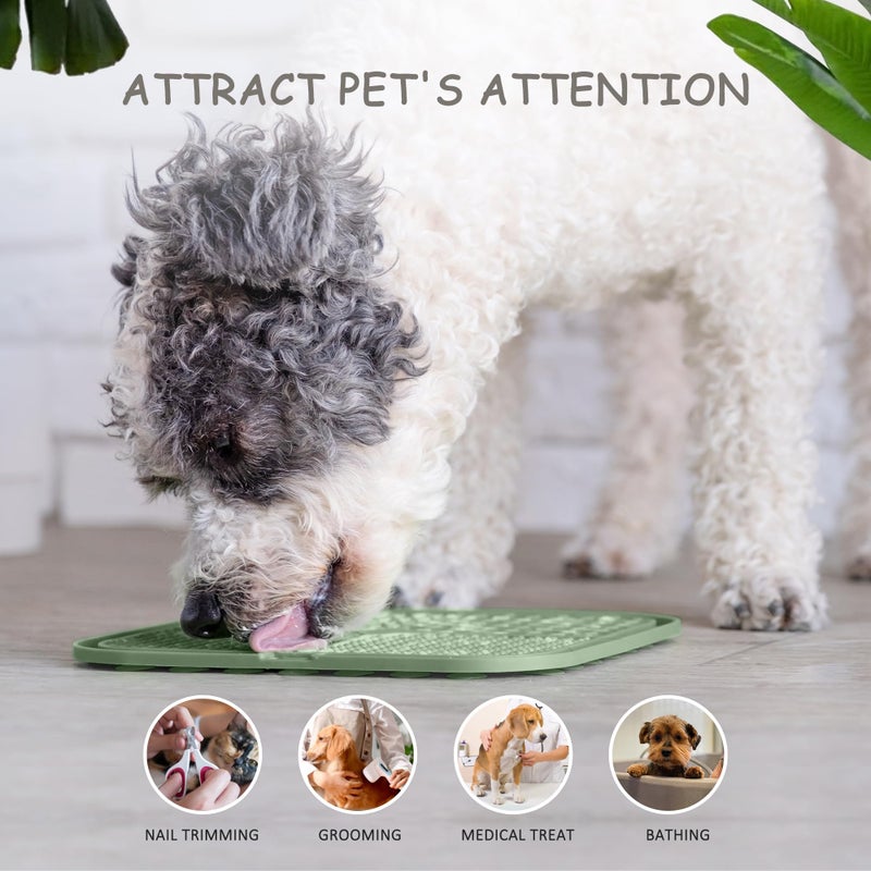 ChefAide 2 Pack Lick Mat for Dogs,Cats,Upgraded 8.5Ã—8.5 inches Licking Mats with Suction Cups,Slow Feeder Licking Pad for Anxiety Relief and Boredom Reducer,Suitable for Dog Training Set 3 - Image 5