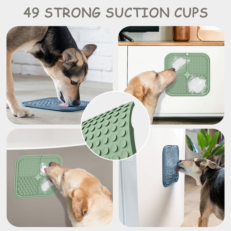 ChefAide 2 Pack Lick Mat for Dogs,Cats,Upgraded 8.5Ã—8.5 inches Licking Mats with Suction Cups,Slow Feeder Licking Pad for Anxiety Relief and Boredom Reducer,Suitable for Dog Training Set 3 - Image 4