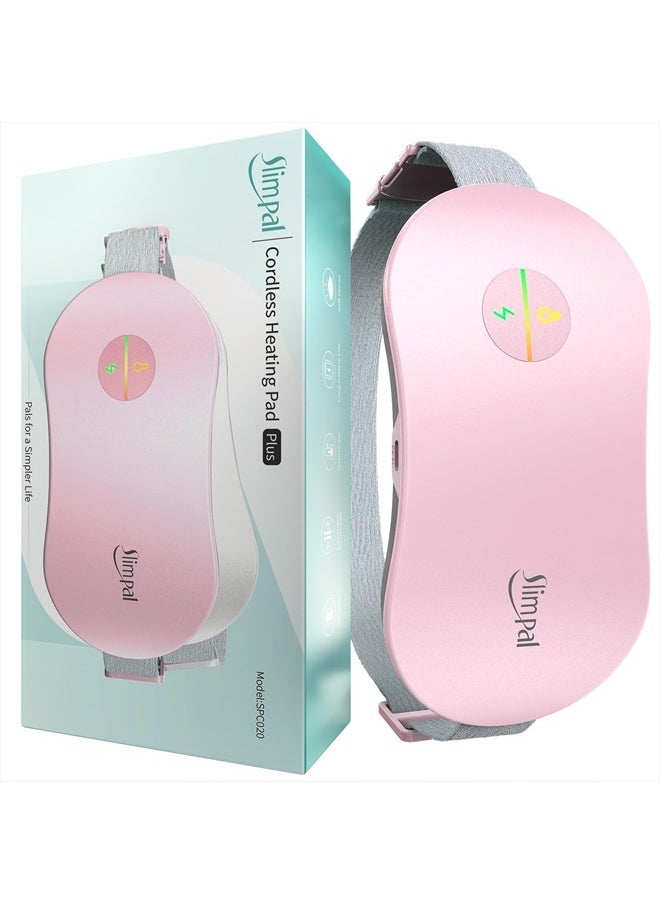 Slimpal Menstrual Heating Pad for Cramps, FSA HSA Eligible Approved, Portable Cordless Heating Pad for Period Pain Relief Electric Heat Belt, Up to 8 Hours Constant Working,Gifts for Women Girl, Pink  - Image 1