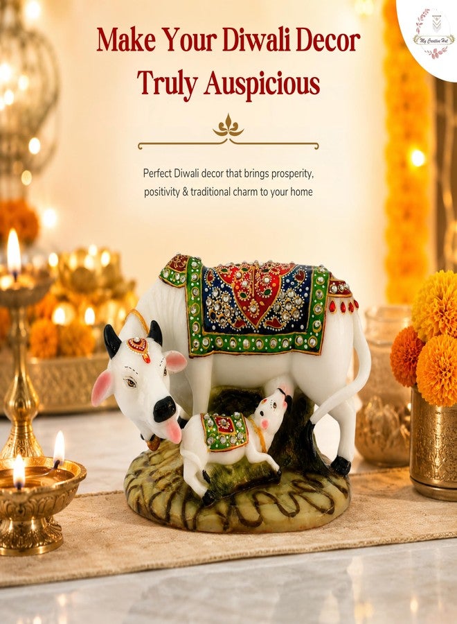 My Creative Hut Bal Gopal Krishna Figurines & Adiyogi Statue – for Home, Office, Pooja Ghar, Diwali Decor, Vaastu, Feng Shui, Spiritual & Festive Settings (Kamdhenu) - Image 1