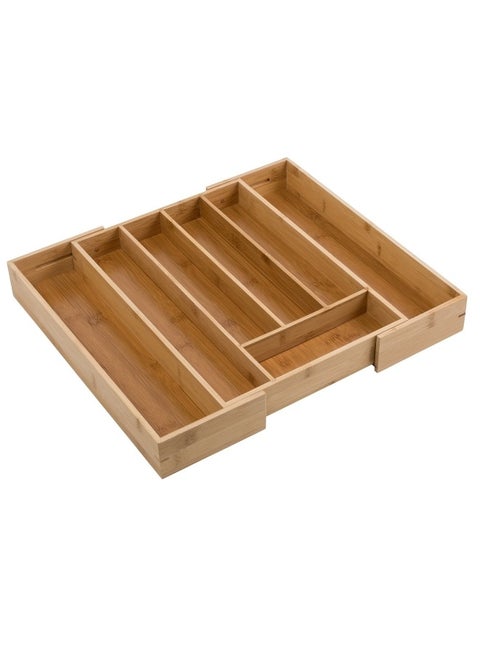 Bamboo Expandable Drawer Organizer for Utensils Holder, Adjustable Cutlery Tray, Wood Drawer Dividers Organizer for Silverware, Flatware, Knives in Kitchen, Bedroom, Living Room
