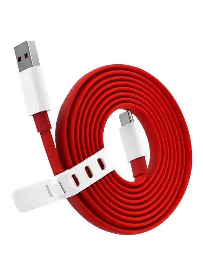 NIBEMINENT Warp Charge Type-C Cable 150cm Red/White - Image 1