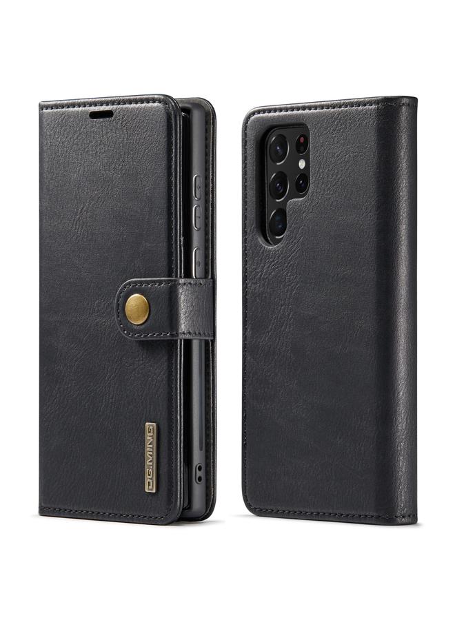 Dg مينغ جراب لهاتف Samsung Galaxy S22 Ultra 5G، جراب هاتف جلدي مغناطيسي قابل للفصل بنقشة حصان مجنون - Image 1