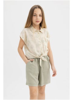 DeFacto Girl Cropped Fit Woven Short Sleeve Shirt  - Image 2