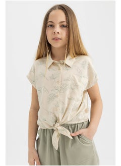 DeFacto Girl Cropped Fit Woven Short Sleeve Shirt  - Image 4
