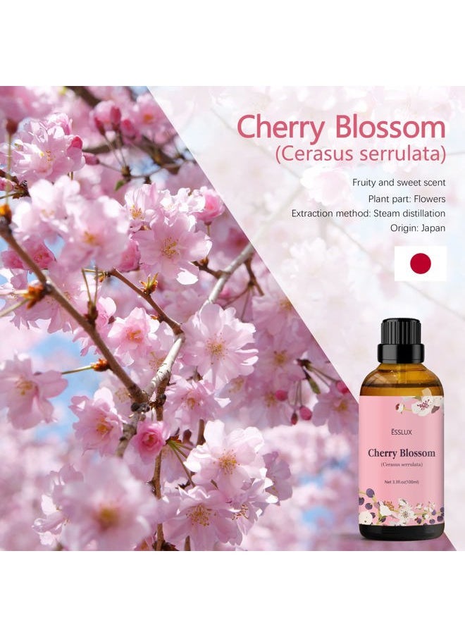 ESSLUX Cherry Blossom Essential Oil 100ml, ESSLUX Aromatherapy Oils for Diffuser, Massage, Soap, Candle Making, Perfume  - Image 2