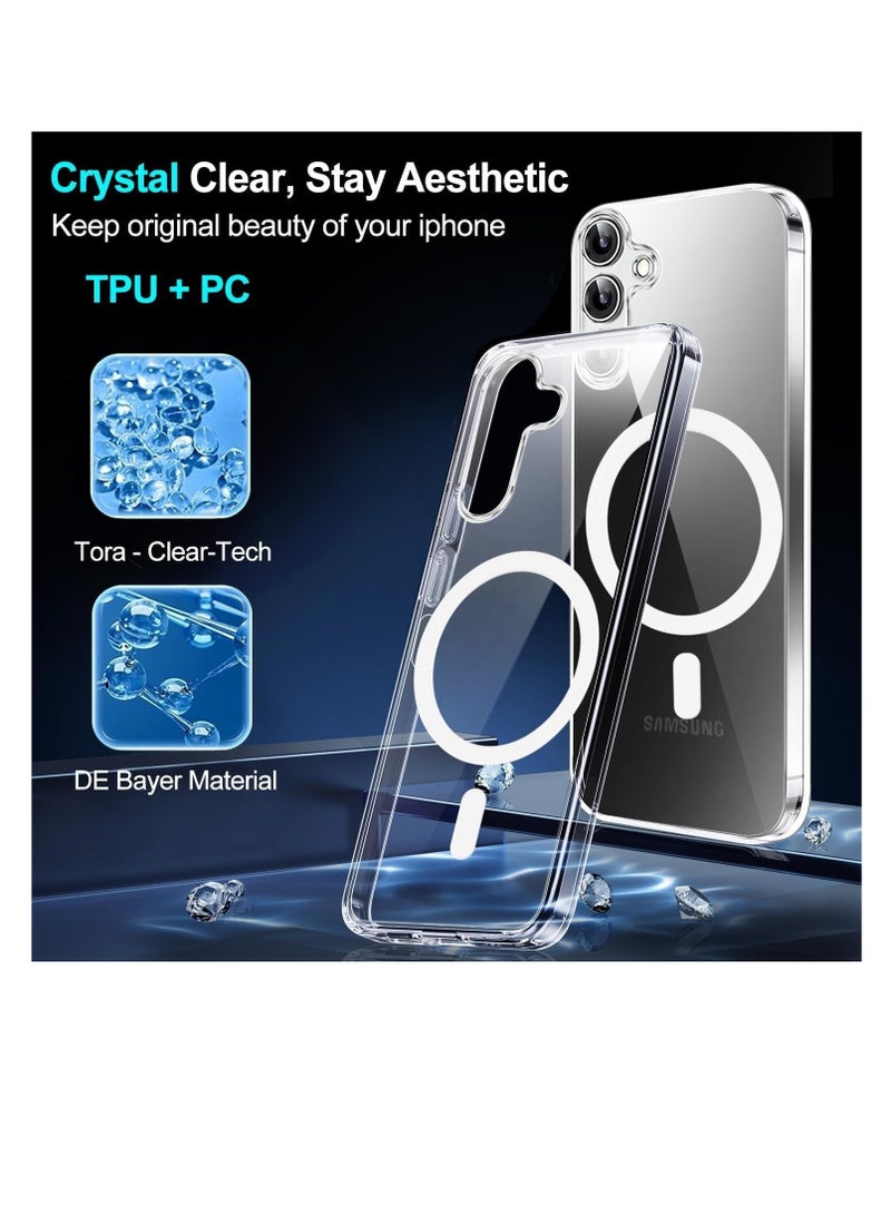for Samsung Galaxy A16 5G/4G Case Clear [Compatible with Magsafe] [Strong Magnet] [Non-Yellowing] Magnetic Slim Thin Bumper Phone Cover,... - Image 3