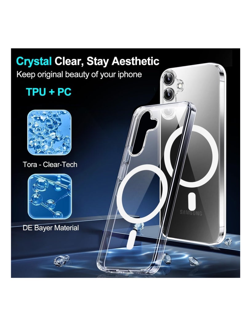 for Samsung Galaxy A16 5G/4G Case Clear [Compatible with Magsafe] [Strong Magnet] [Non-Yellowing] Magnetic Slim Thin Bumper Phone Cover,... - Image 4