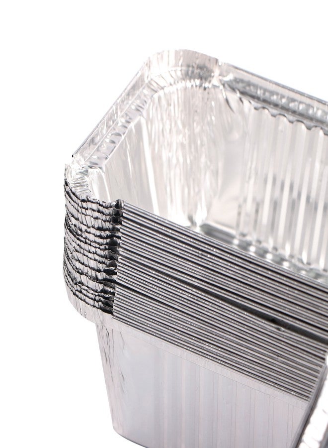 Webake Large Aluminum Foil Tin Pans 9 x 5 inch Disposable Aluminum Foil Take-out Containers 3 Lb Foil Bread Pan Loaf Pans Baking Pans For Cake Toast - Pack of 30 With 12 Lids - Image 4