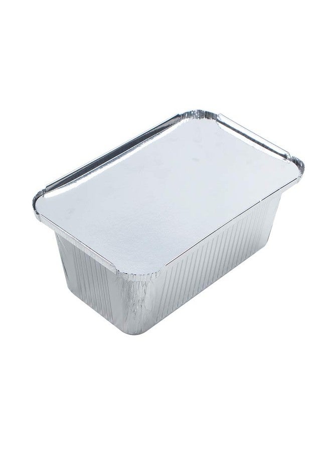 Webake Large Aluminum Foil Tin Pans 9 x 5 inch Disposable Aluminum Foil Take-out Containers 3 Lb Foil Bread Pan Loaf Pans Baking Pans For Cake Toast - Pack of 30 With 12 Lids - Image 3