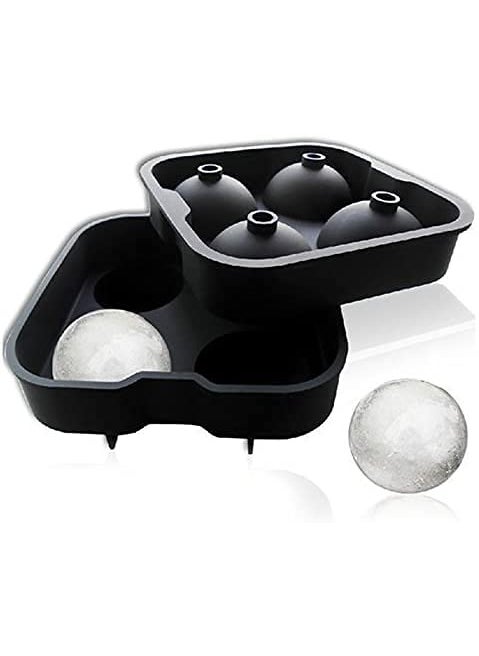 svk dream SVK Dream Ice Cubes Tray, 4 Cubes Round Shaped Ice Maker, Ice Tray Silicone, Ice Mould, Ice Tray, Ice Ball Tray | for Chilling Whiskey, Cocktails, Chocolate Mold, Clear Ice Maker  - Image 5