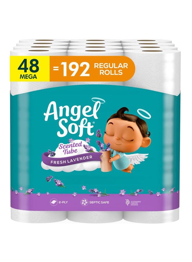 Angel Soft ® Toilet Paper with Fresh Lavender Scent, 48 Mega Rolls = 192 Regular Rolls, 2-Ply Bath Tissue - Image 1