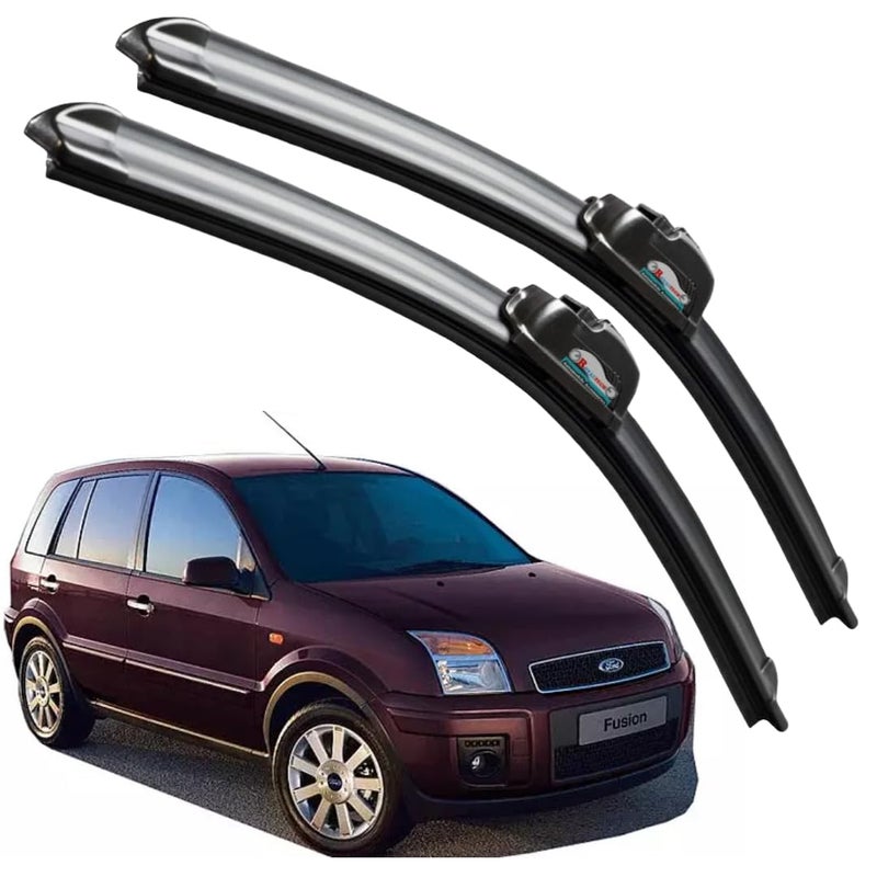 ROYALTECH مجموعة شفرات مساحات زجاج السيارة بدون إطار من المطاط عدد 2 متوافقة مع (فيوجن (D-24,P-18)) - Image 1