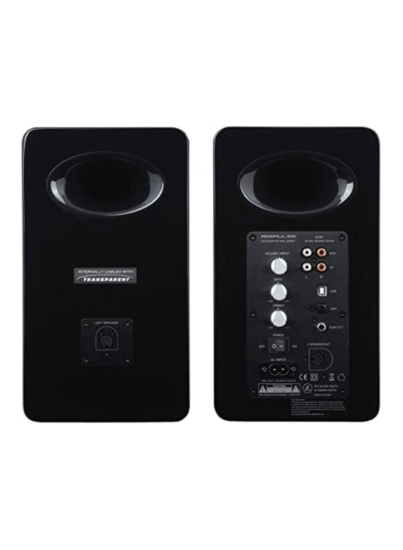 AIRPULSE نظام مكبر صوت نشط Airpulse A100BK باللون الأسود - Image 2