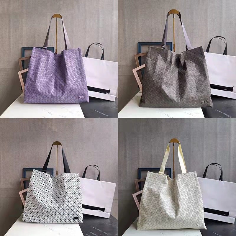 Japanese Tote Bag Life Original Large Capacity Men'S And Women'S Commuter Bag Casual Portable Shopping Bag Rhombus Shoulder Bag - Image 2