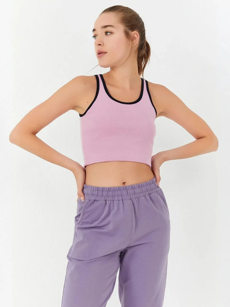 تومي لايف TOMMY Ribbed Sleeveless Crop Top