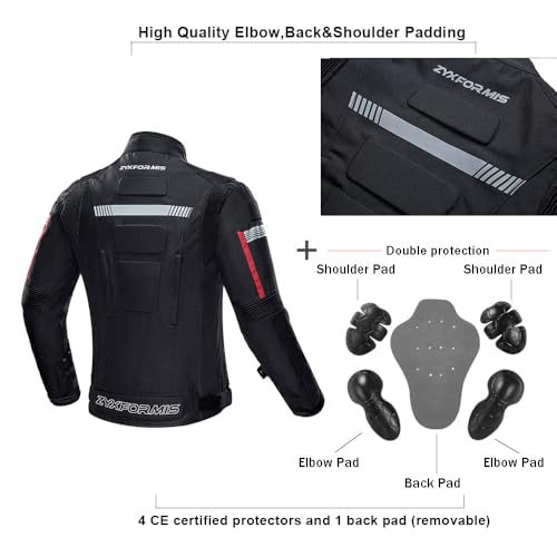 Zyxformis Motorcycle Jacket Motorbike Biker Waterproof Jackets Windproof Full Body Protective Gear Armoured Summer Winter for Men - Image 5