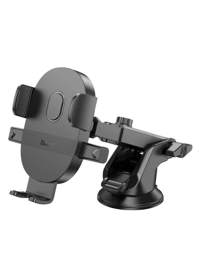 Hoco H19 One-Button Car Phone Holder – Dashboard Mount, Universal Fit for 4.7-7” Phones, Black - Image 1