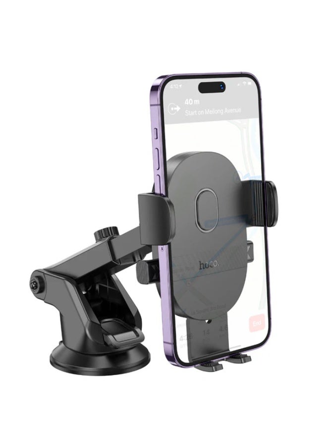 Hoco H19 One-Button Car Phone Holder – Dashboard Mount, Universal Fit for 4.7-7” Phones, Black - Image 2
