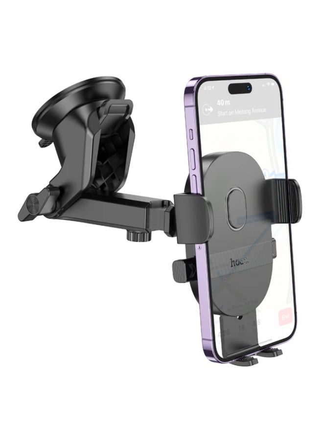 Hoco H19 One-Button Car Phone Holder – Dashboard Mount, Universal Fit for 4.7-7” Phones, Black - Image 4